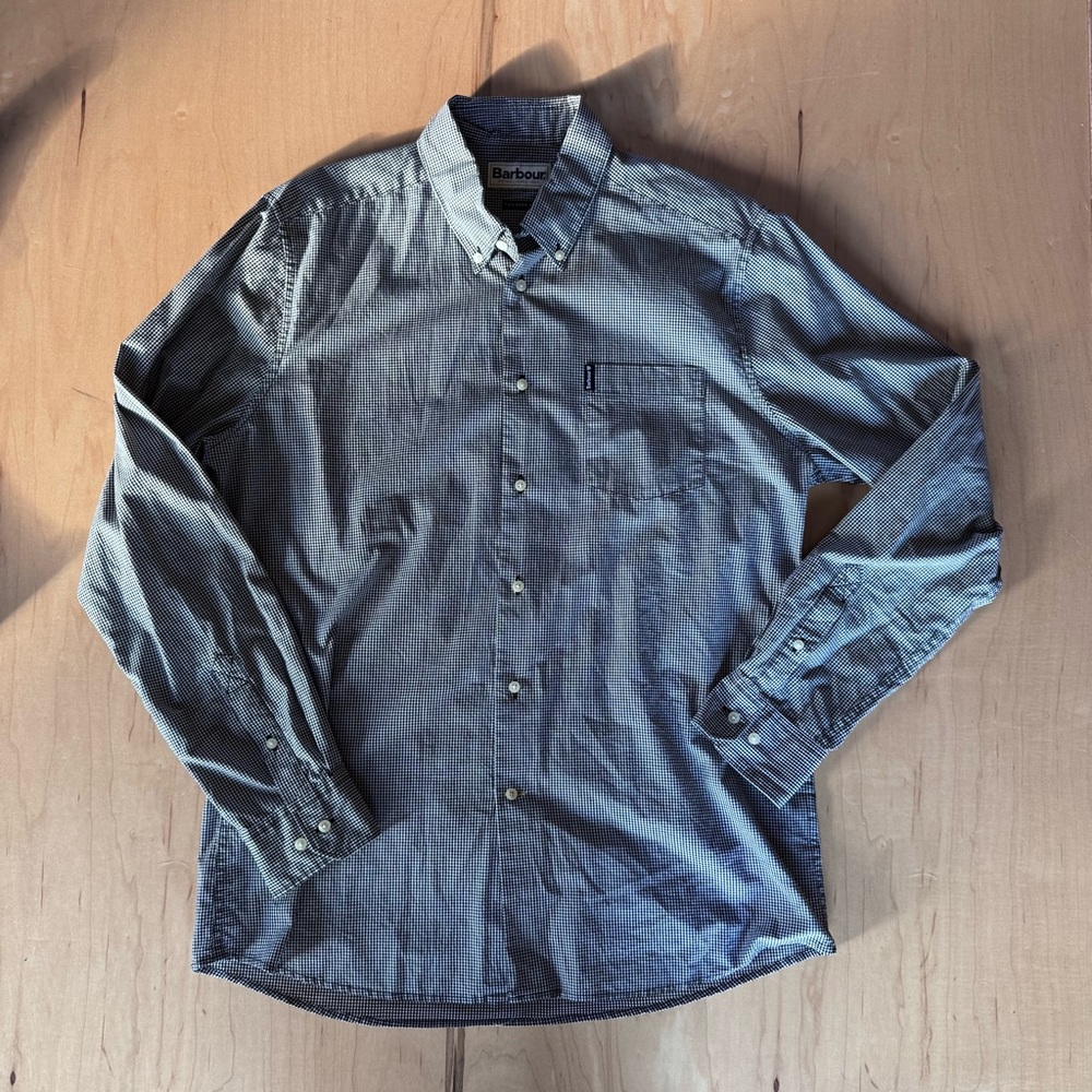Barbour Blue Gingham Button Down Shirt